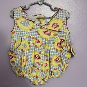 First Impressions Yellow and Blue Teacup Kids One Piece